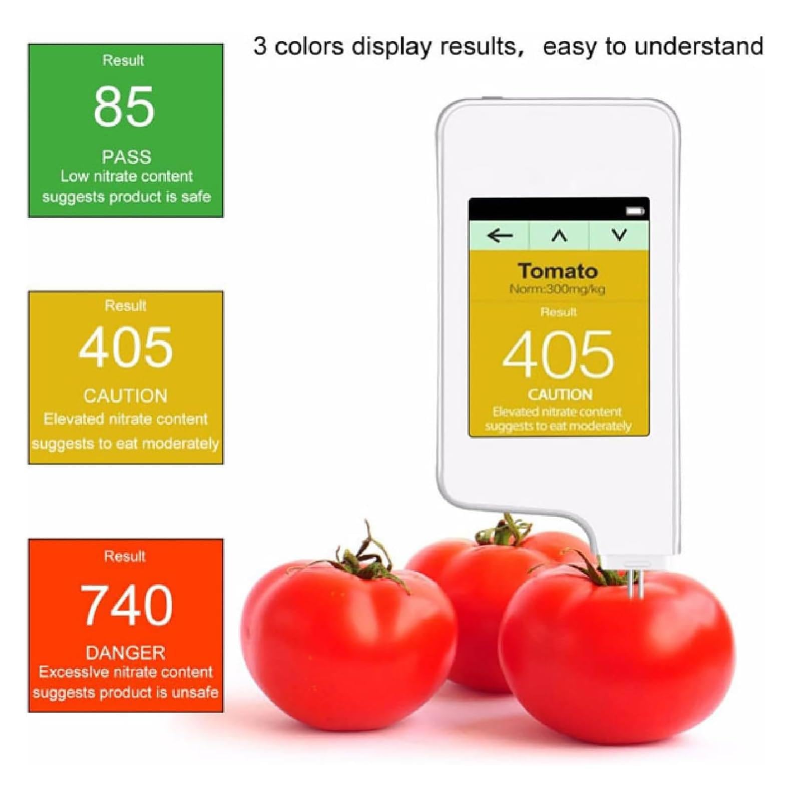 Digital Nitrate Tester for Food - Water TDS PPM Meter with Geiger Radiation Detector - Accurate Testing for Fresh Meat, Fruits, Vegetables - Perfect for Home Kitchen, Organic Farming & Food Safety Inspection