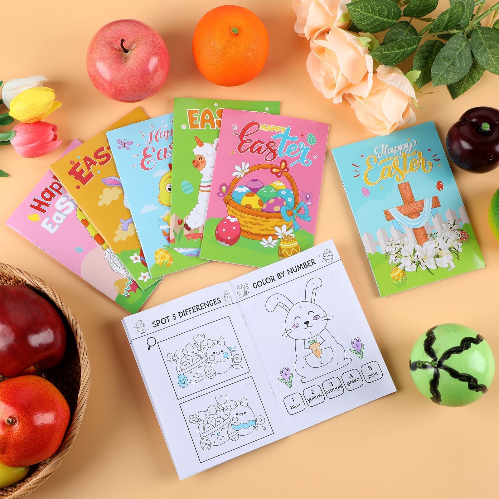 48PCS Easter Activity Books for Kids - Fun Coloring, Mazes & Find the Difference Games - Perfect for Easter Parties, Classroom Gifts & Goodie Bag Stuffers - Great for Holiday Celebrations & Learning Activities