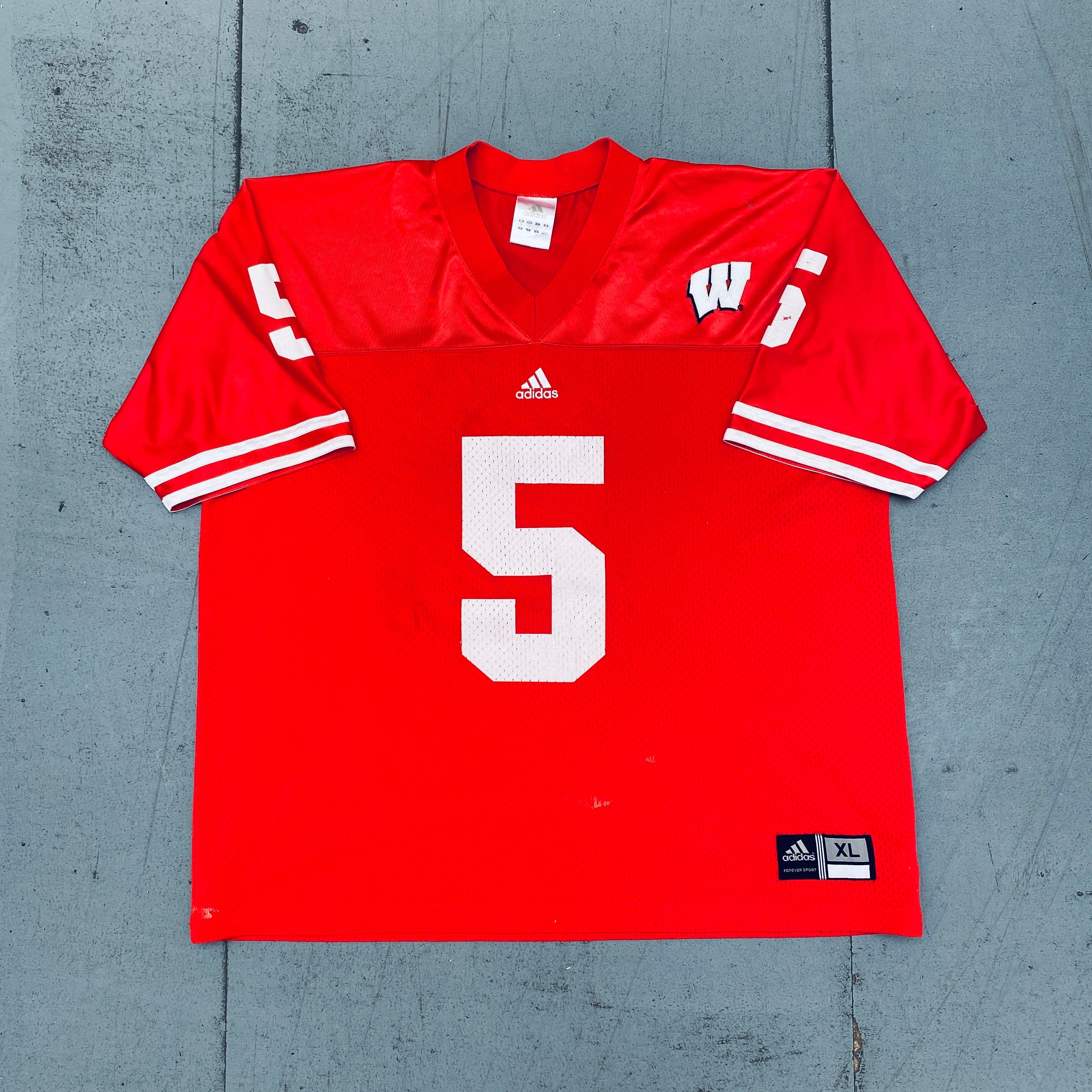 Adidas Wisconsin Badgers #5 Brooks Bollinger Jersey XL - Official College Football Fan Gear for Game Day & Tailgating