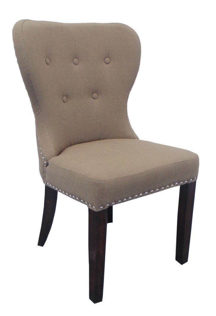 Moti Furniture Linen Fabric Brown Accent Chair with Espresso Legs - Perfect for Living Room, Bedroom, or Office Decor