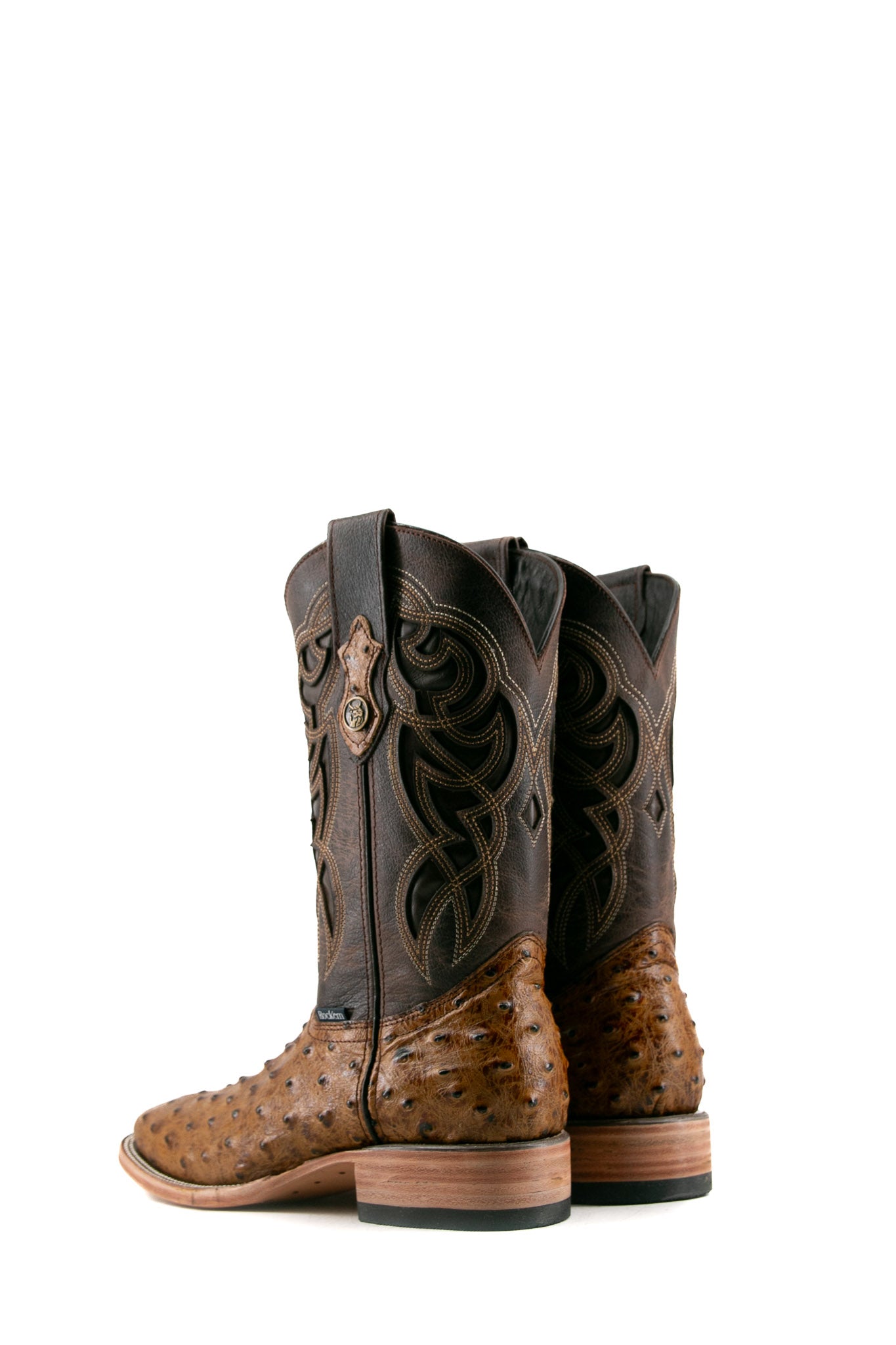 Premium Ostrich Leather Square Toe Cowboy Boots for Men - Western Style Rodeo & Ranch Work Boots - Perfect for Country Dancing, Horseback Riding & Outdoor Adventures
