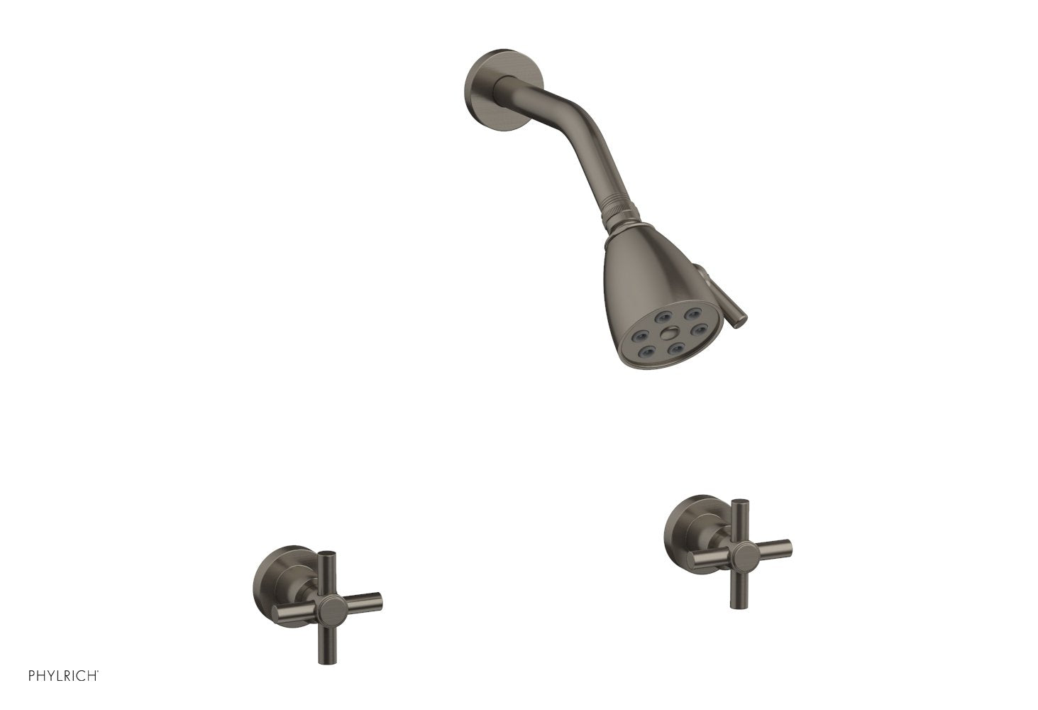 Premium Two Handle Shower Faucet Set with Tubular Cross Handles - D3134 Model for Bathroom & Shower Renovation | Durable Brass Construction, Easy Installation, Modern Water Control Design