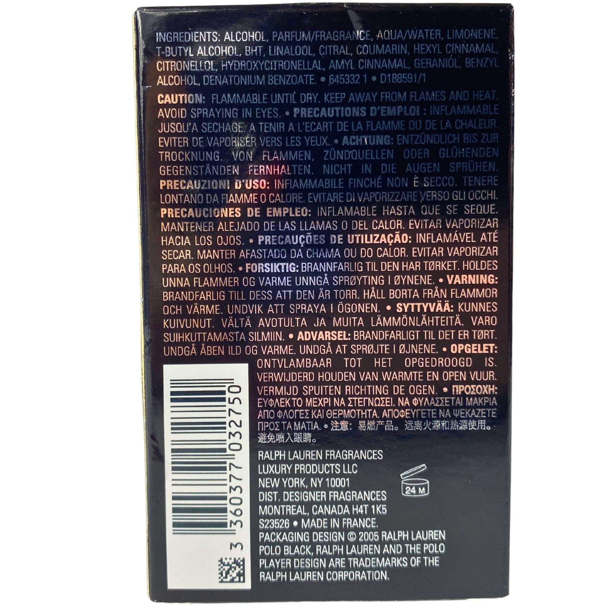 Ralph Lauren Polo Black Eau De Toilette for Men - 2.5 oz Natural Spray Cologne (40-Piece Bulk Pack) - Perfect for Gifts, Daily Wear & Special Occasions