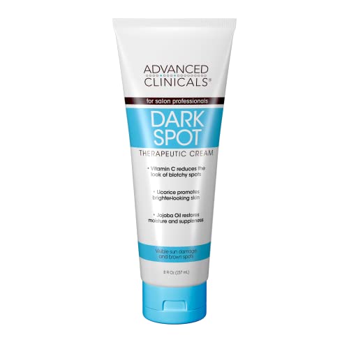 Advanced Clinicals Vitamin C Dark Spot Corrector Cream - Anti-Aging Face, Hand & Body Moisturizer for Age Spots, Blotchy Skin & Wrinkles - 8 Fl Oz Therapeutic Skincare Lotion | Brightening Treatment for Daily Use & Night Care Routine