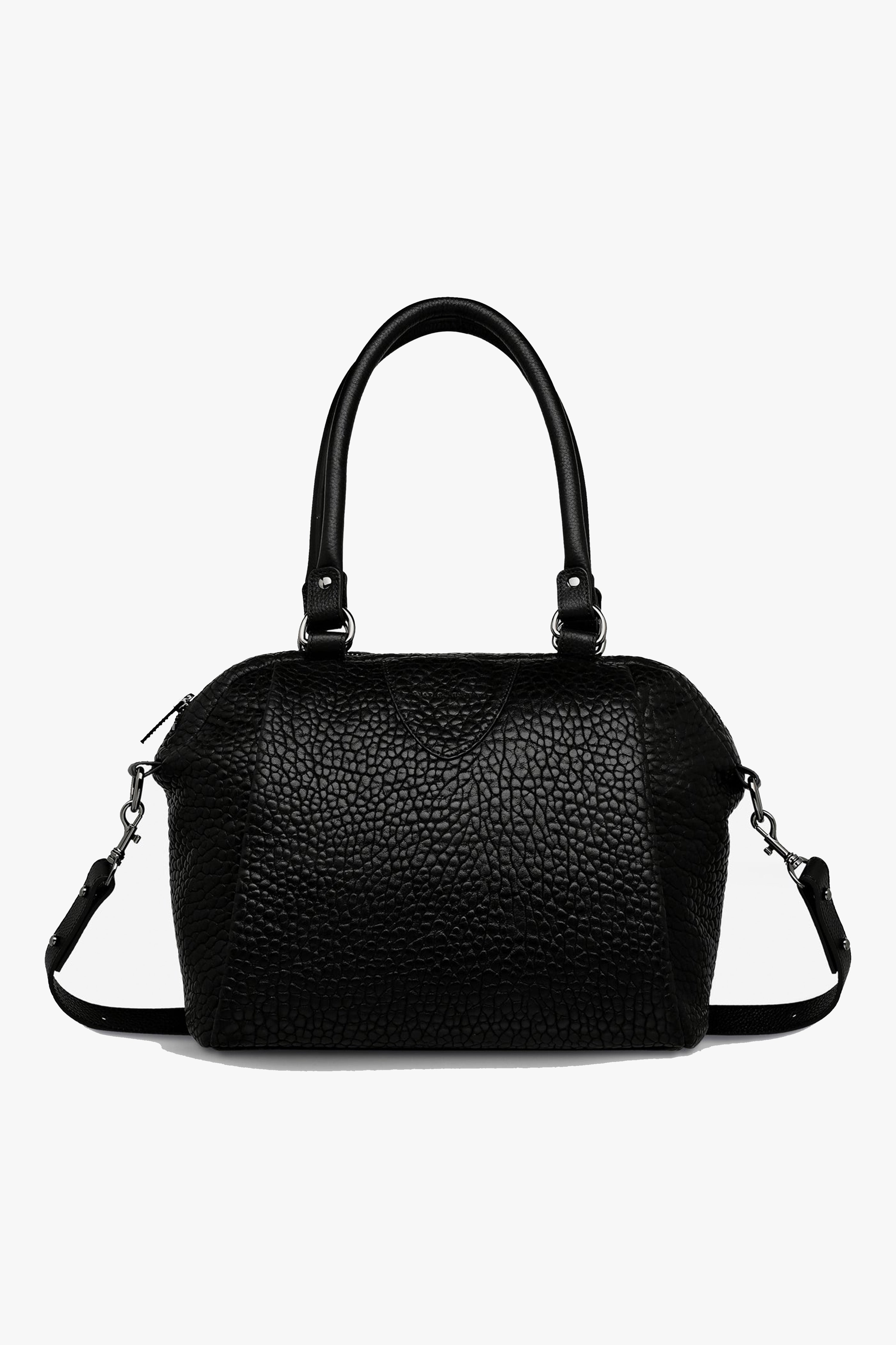 Stylish Black Bubble Leather Handbag for Women - Trendy Crossbody Purse with Adjustable Strap - Perfect for Work, Date Night & Travel Accessories