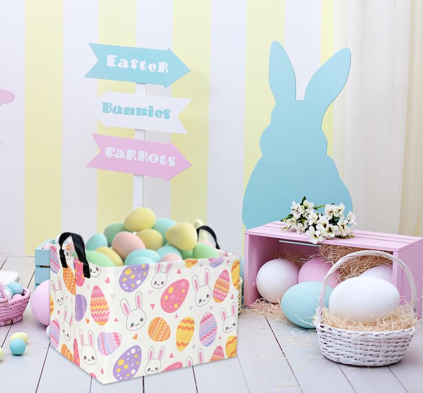 3-Pack Pink Bunny Easter Baskets - Rectangular Empty Gift Baskets for Kids, Baby Boys | Easter Toy Storage Bin & Home Decor Organizer Box | Perfect for Easter Gifts, Room Decor & Kids' Toy Organization