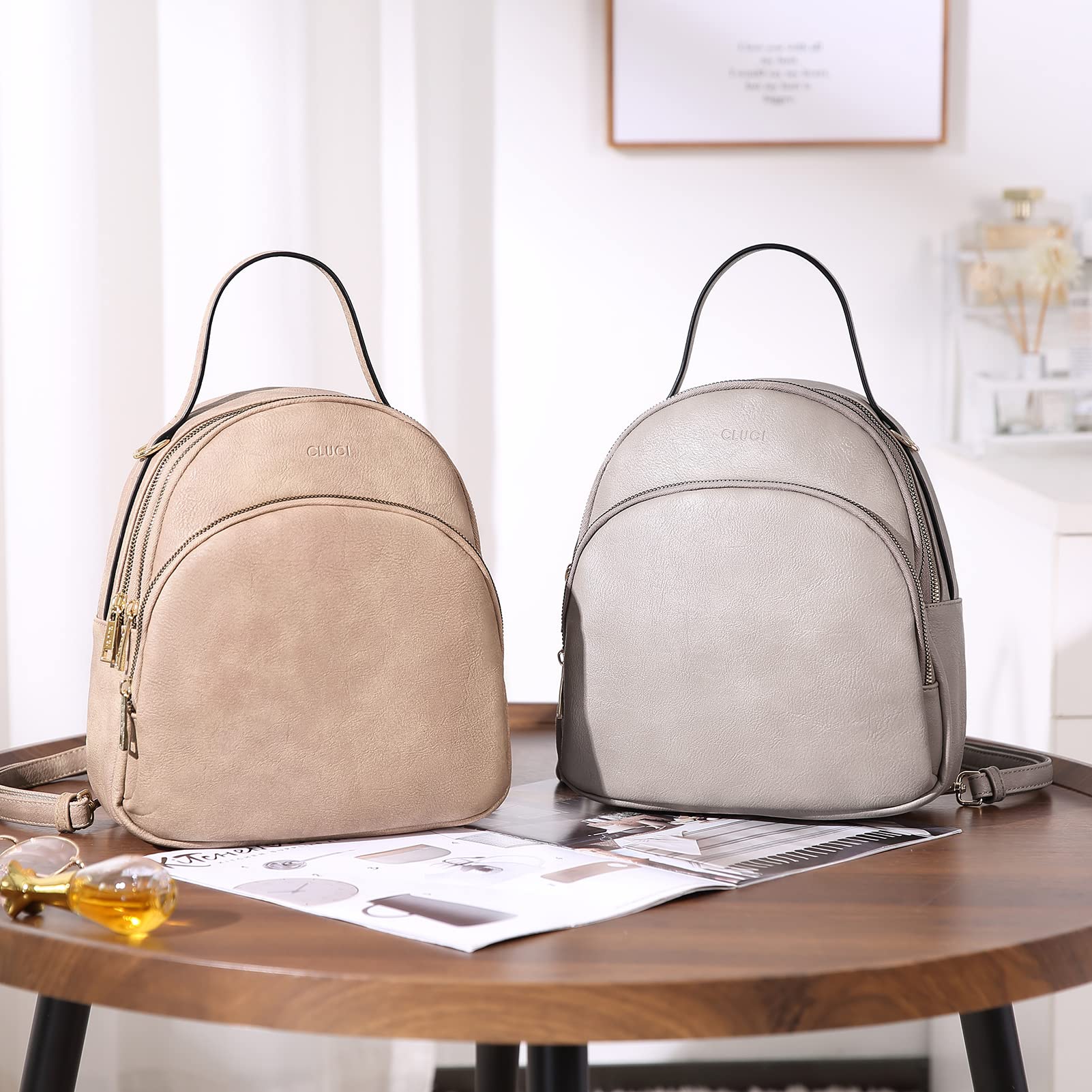CLUCI Women's Leather Backpack Purse - Convertible Travel Backpack & Shoulder Bag for Women, Stylish Designer Daypack for Work, School, College, Commute and Weekend Getaways