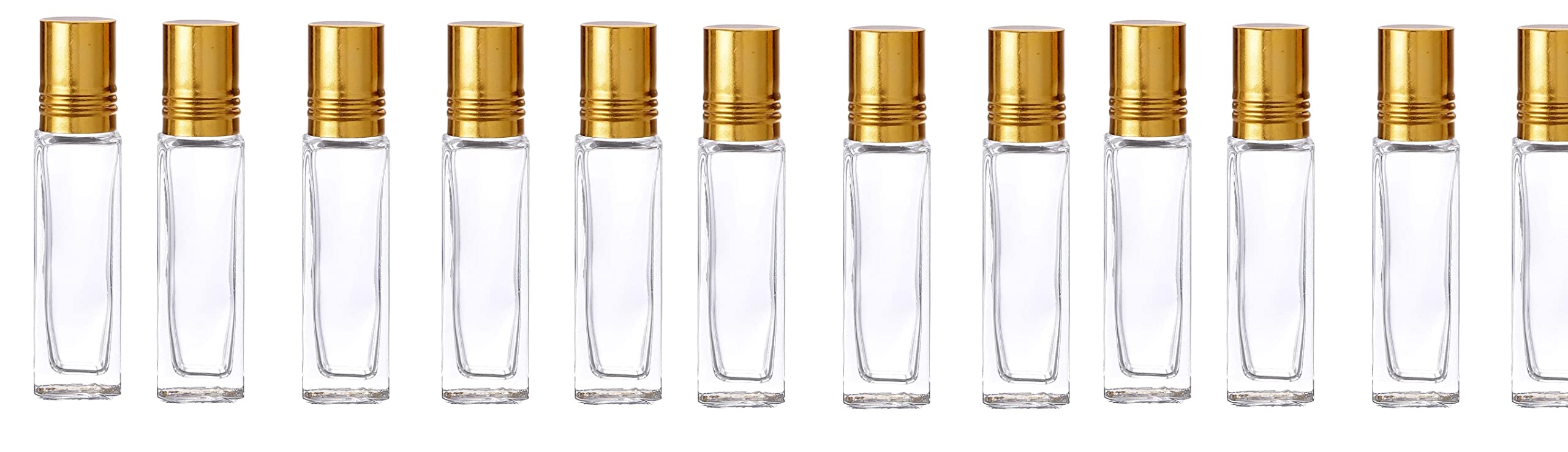 HANI PO™ 8ml Empty Reusable Roll On Glass Bottles for Essential Oils, Perfume, Aromatherapy - Pack of 12 - Perfect for DIY Beauty, Travel & Gift Sets