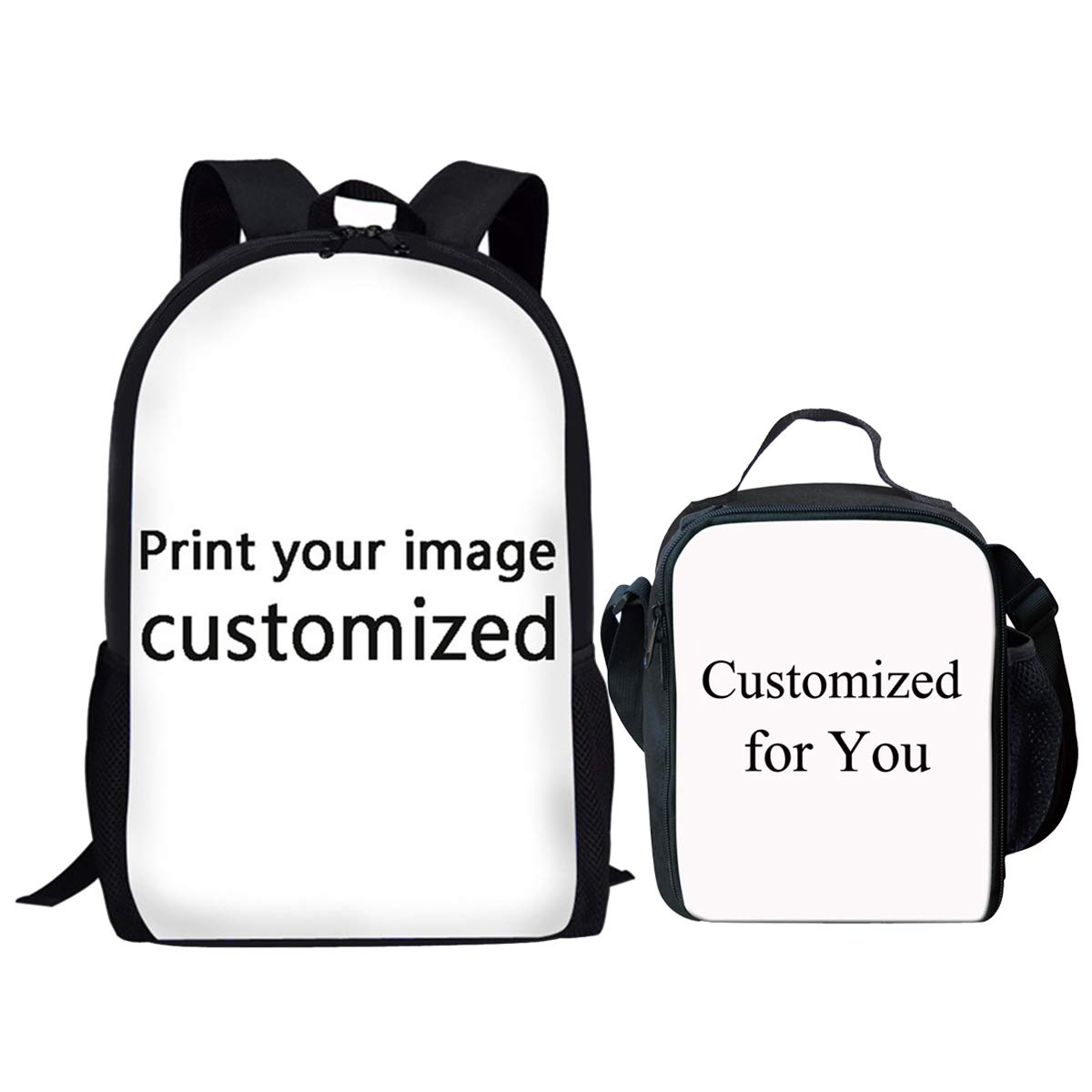Custom Personalized School Backpack with Lunch Box for Girls - Cute Bookbag for School, Travel & Daily Use - Showudesigns