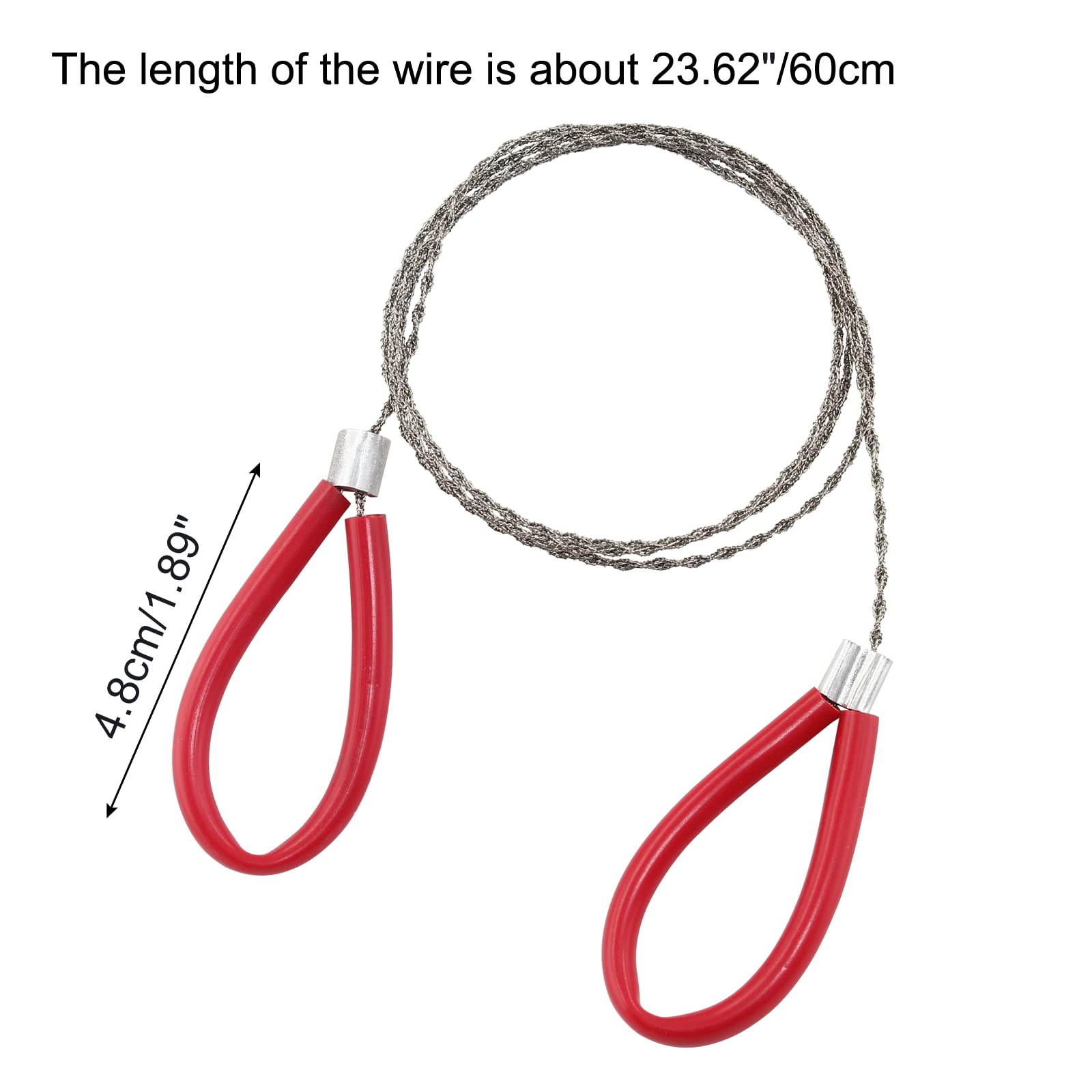 4 Pack Stainless Steel Wire Saw with PVC Pipe Handle - 23.62 Inch Portable Rope Saw for Camping, Hiking, Hunting & Survival Gear | Perfect for Cutting Wood, Branches & Emergency Situations