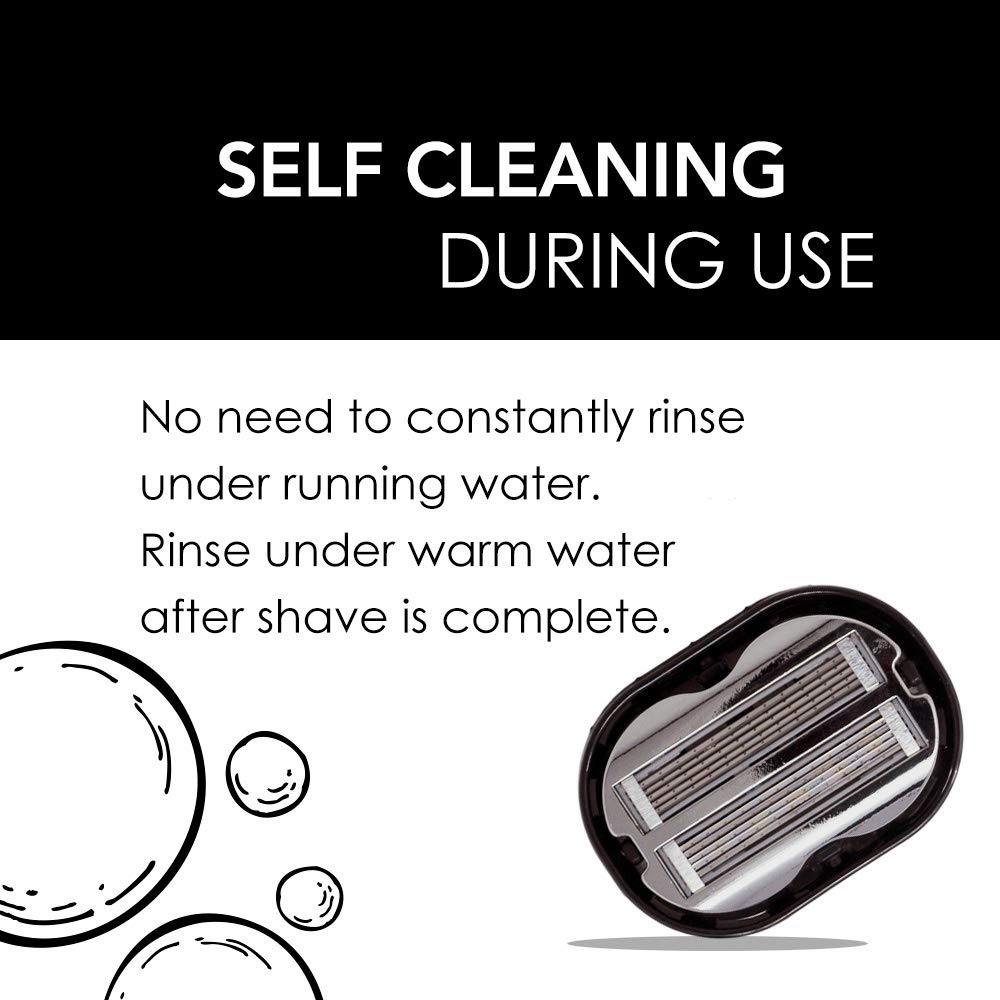 Premium Omnishaver Kit - Fastest Electric Shaver for Head, Legs, Arms & Body Hair | Reusable Alternative to Disposable Razors with Self-Cleaning & Stropping | Includes Shave Butter & Replacement Blades (Black) - Perfect for Travel, Gym & Quick Home Grooming