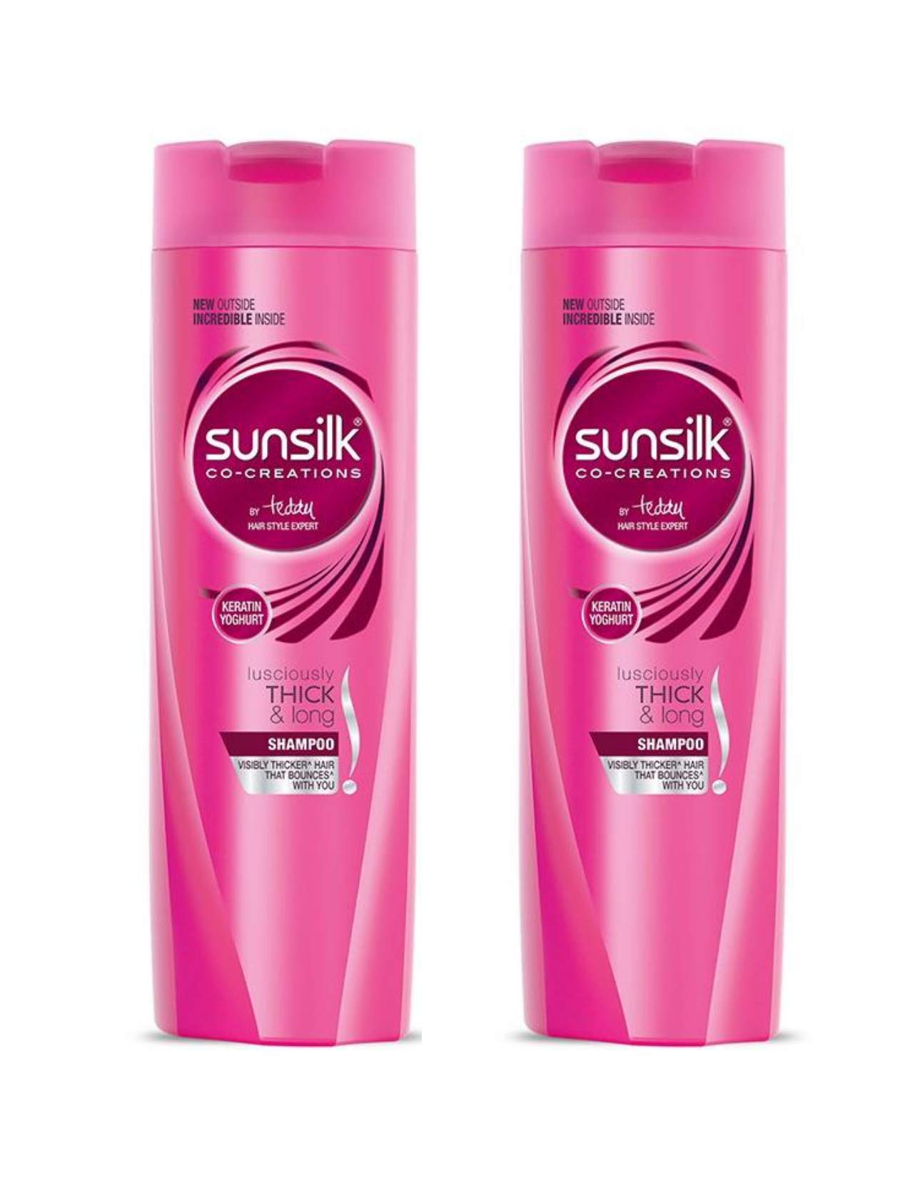 Sunsilk Pink Shampoo for Damaged Hair - 2 Pack (17.6 oz Each) | Hydrating & Repairing Hair Care for Women - Perfect for Daily Use & Salon-Like Results at Home