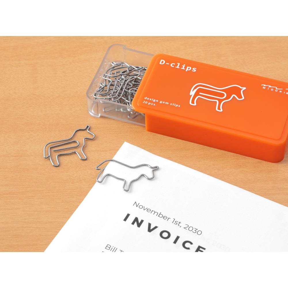 Midori D-Clips 43393-006 Decorative Horse-Shaped Paper Clips - Pack of 20 - Perfect for Office, School, Scrapbooking & Gift Wrapping