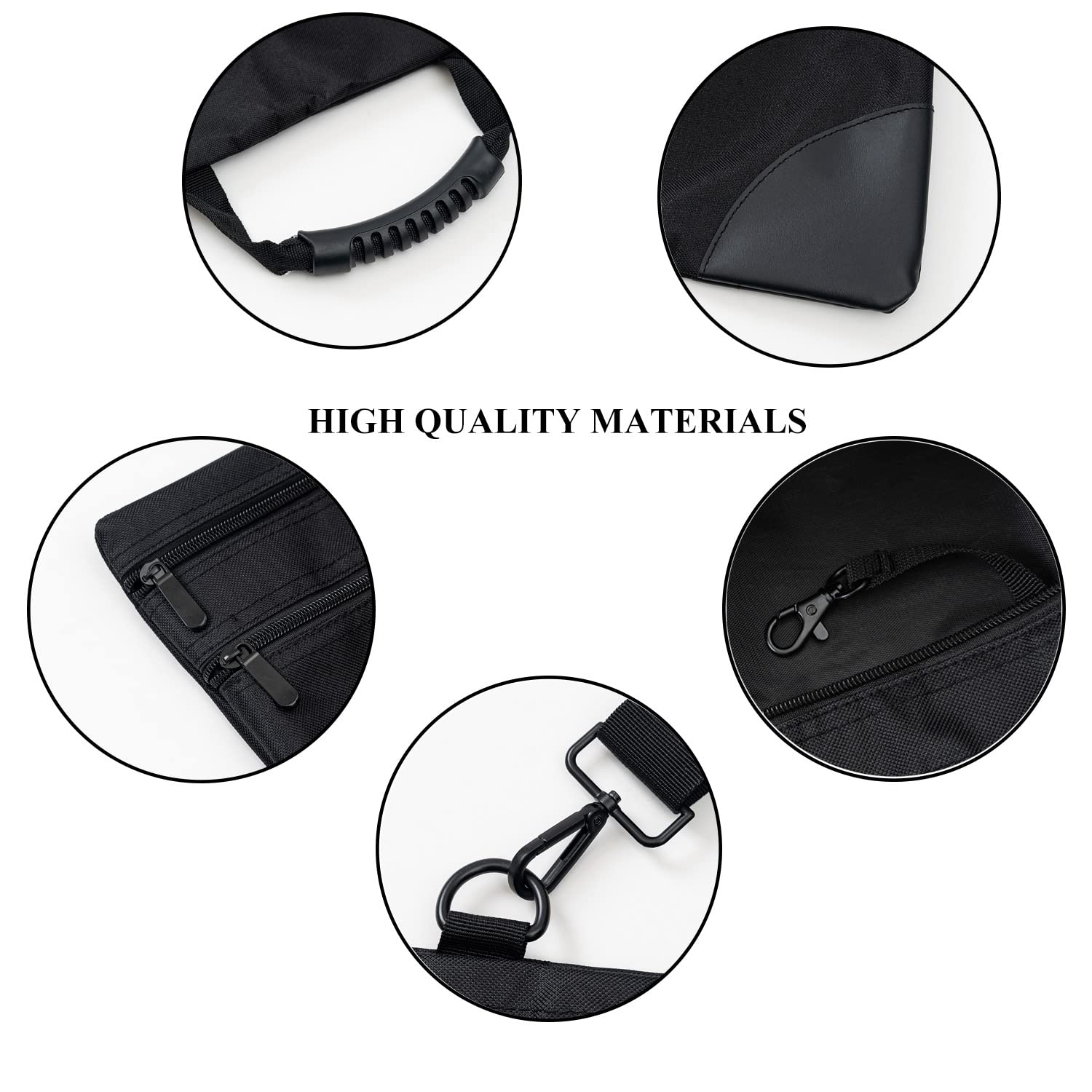 Eageus 34 x 43 Inches Large Waterproof Nylon Art Portfolio Case - Artist Canvas Carrying Bag with Adjustable Shoulder Straps, Black Art Storage Folder for Sketchbooks, Paintings & Drawings - Perfect for Art Students, Professionals & Traveling Artists