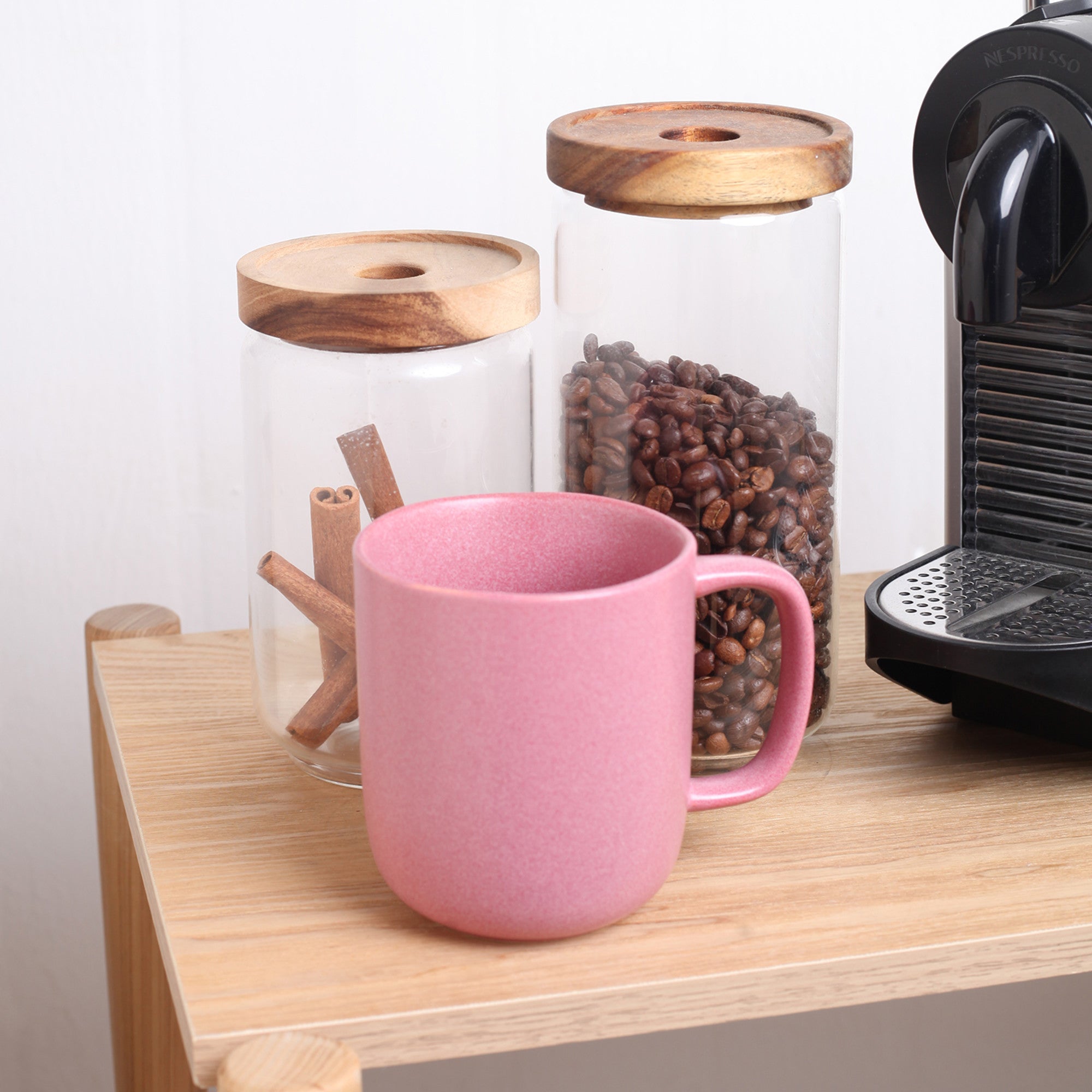 Premium Tom Stoneware Mug - Pink & White Ceramic Coffee Cup for Home, Office & Outdoor Use | Microwave & Dishwasher Safe | Perfect for Tea, Coffee & Hot Beverages