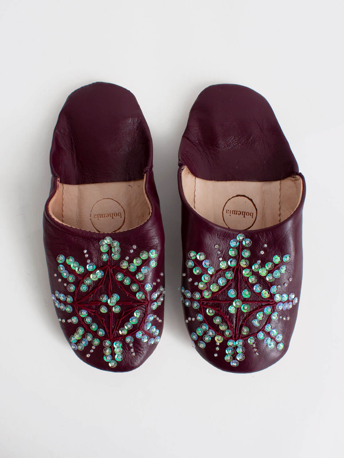 Moroccan Babouche Sequin Slippers - Small Size (Assorted Colors) | Comfortable House Shoes for Women | Perfect for Home, Lounge & Gift Giving