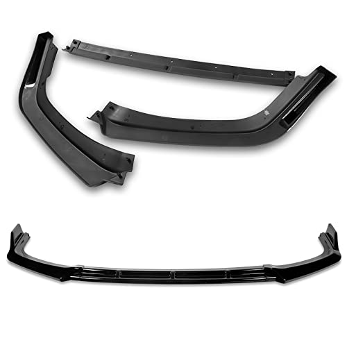 9-Piece Painted Black Front Bumper Lip + Side Skirt Extensions & Rear Diffuser Body Kit for 2017-2021 Honda Civic Si Coupe/Sedan - Aggressive Styling Upgrade for Street & Track Performance