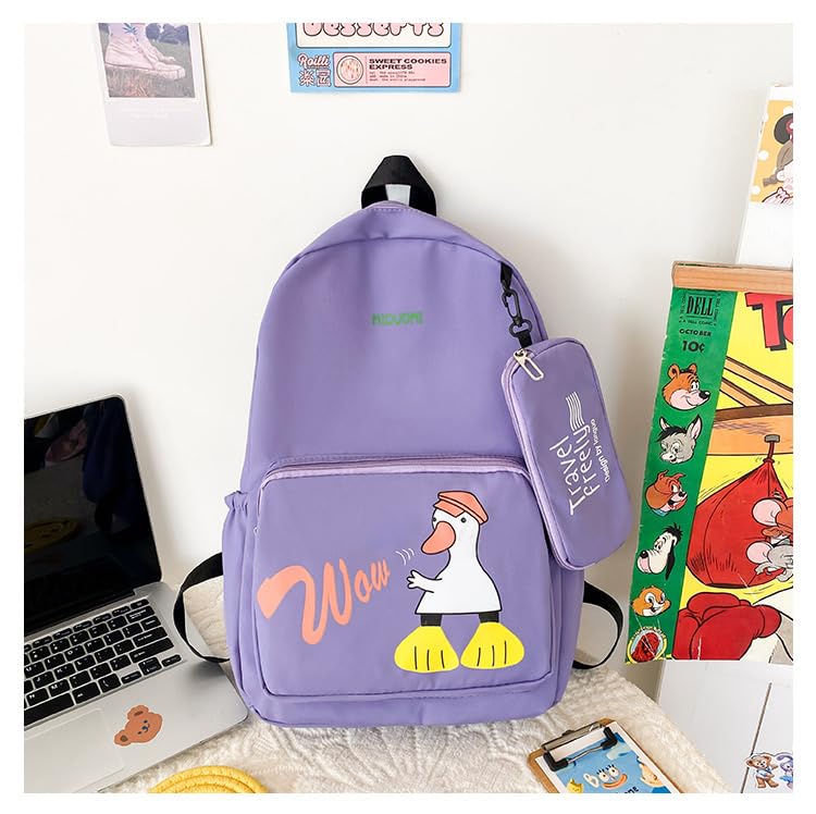 **JUBLYN Stylish Waterproof Nylon Backpack for Teen Girls - Middle School Bookbag, Women's Fashion Travel Backpack, Korean Ethnic Design - Perfect for School, College & Travel**