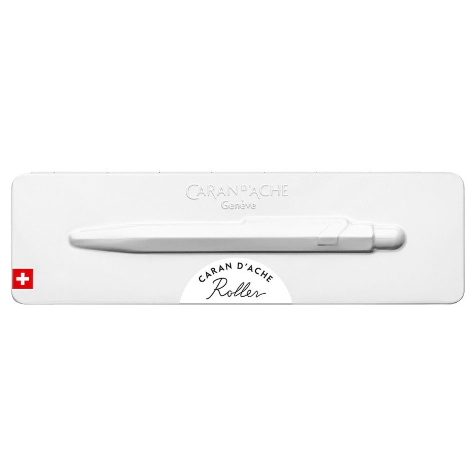 Caran d'Ache 849 Rollerball Pen - Premium White Ballpoint Pen with Slimpack Case - Perfect for Office, School & Gift Giving