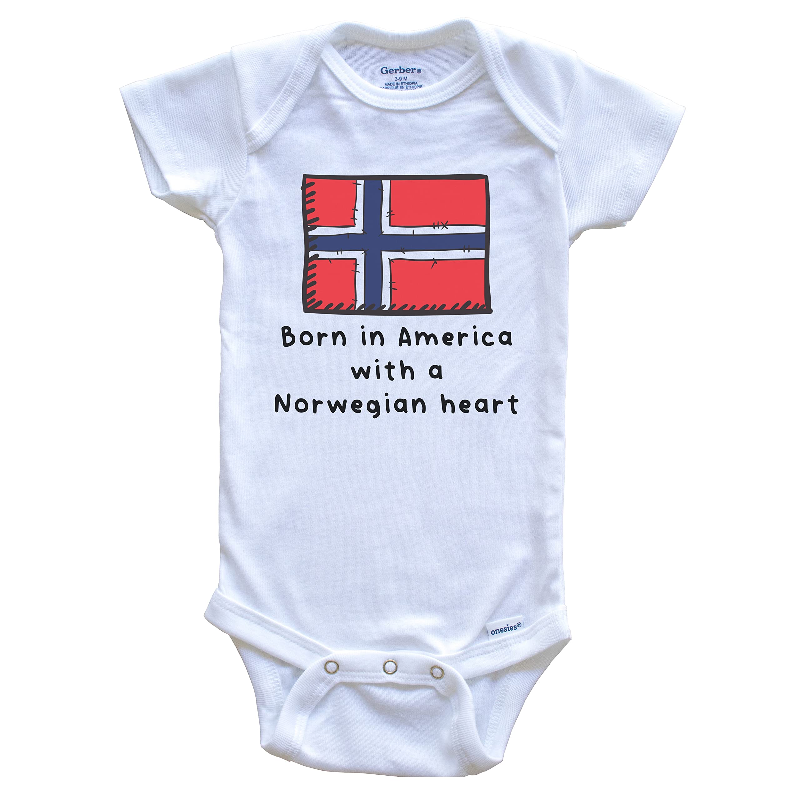 Norwegian Flag Baby Bodysuit - Cute One-Piece Outfit for Newborns & Infants - Perfect for Holidays, National Celebrations & Family Photos