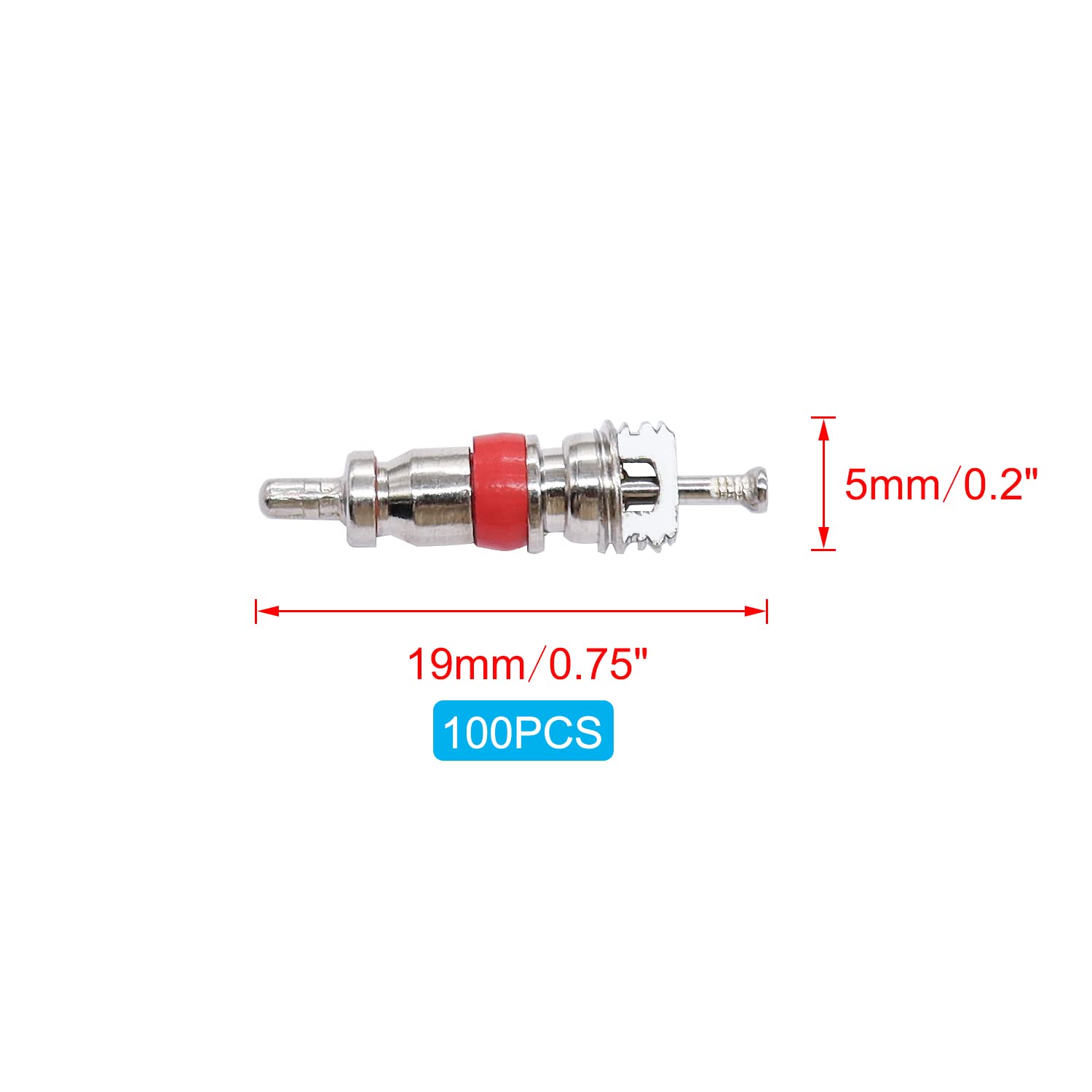 100PCS Nickel Plated Copper Schrader Tire Valve Cores - Universal Fit for Cars, Trucks, Motorcycles, RVs & AC Units | Durable Tire Stem Valve Replacement for Auto Repair & Maintenance