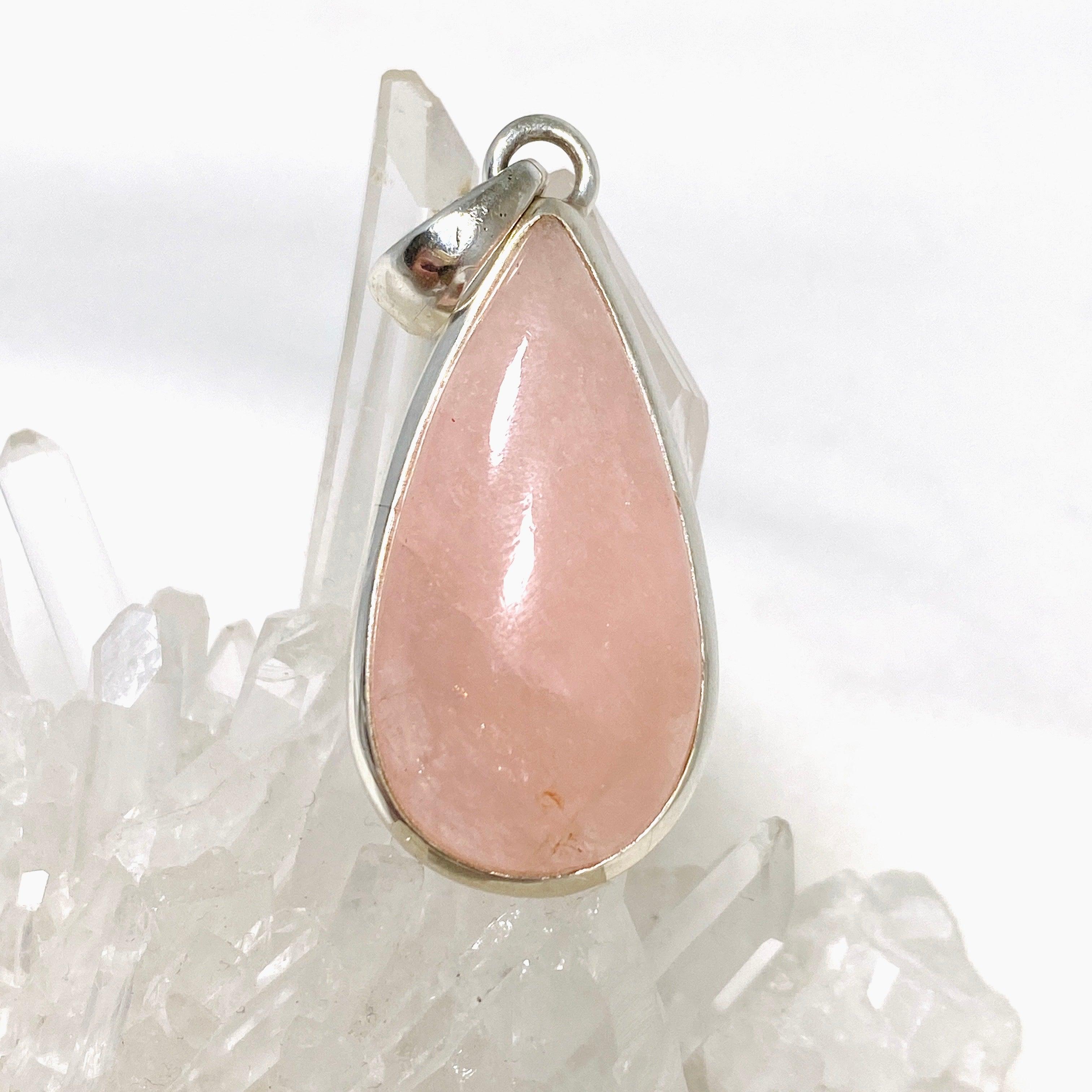 Morganite Teardrop Pendant Necklace - 14K Rose Gold Gemstone Jewelry for Women | Perfect for Weddings, Anniversaries & Romantic Gifts