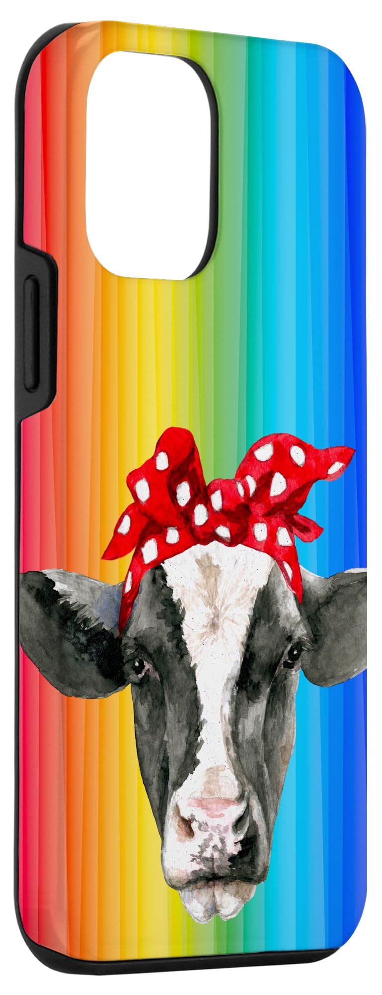 iPhone 12 Mini Case - Rainbow Gay Pride Flag Design with Red Polka Dot Bandana | Stylish Protective Cover for LGBTQ+ Support | Perfect for Pride Events, Daily Use & Gift Giving