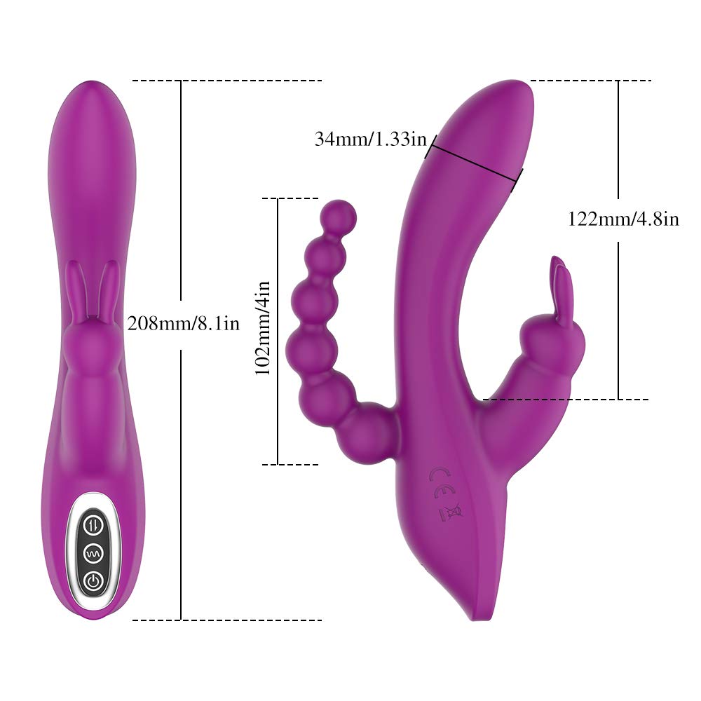 Premium 7-Speed Rechargeable Silicone G-Spot Rabbit Vibrator - Waterproof Dual Stimulation Clitoral & Vaginal Massager for Women - Perfect for Solo Play & Couples Intimacy - Adult Sex Toy by Adorime