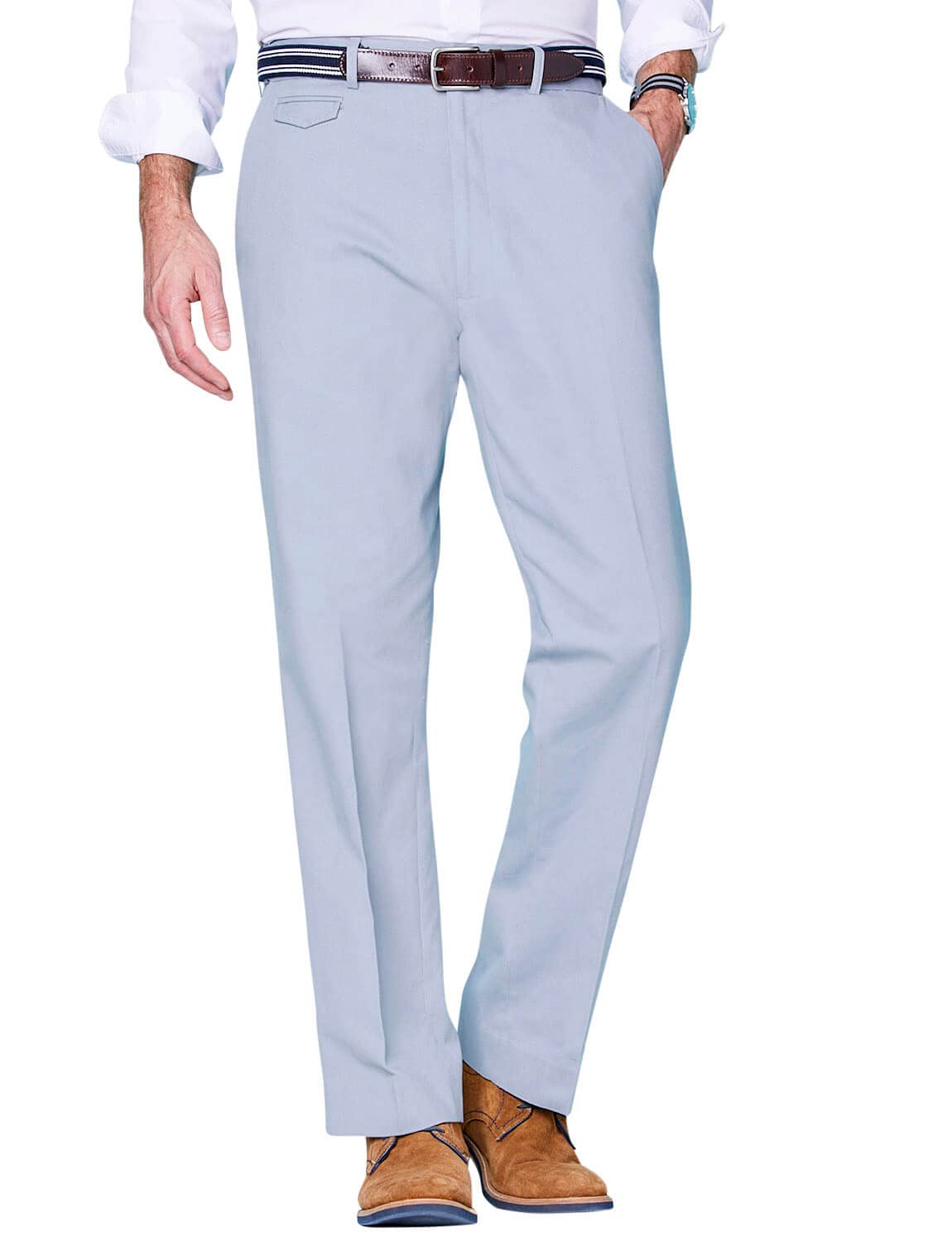 Pegasus Men's Cotton Stretch Chino Pants with Comfort Waistband - Slim Fit Casual Dress Pants for Office, Travel & Everyday Wear