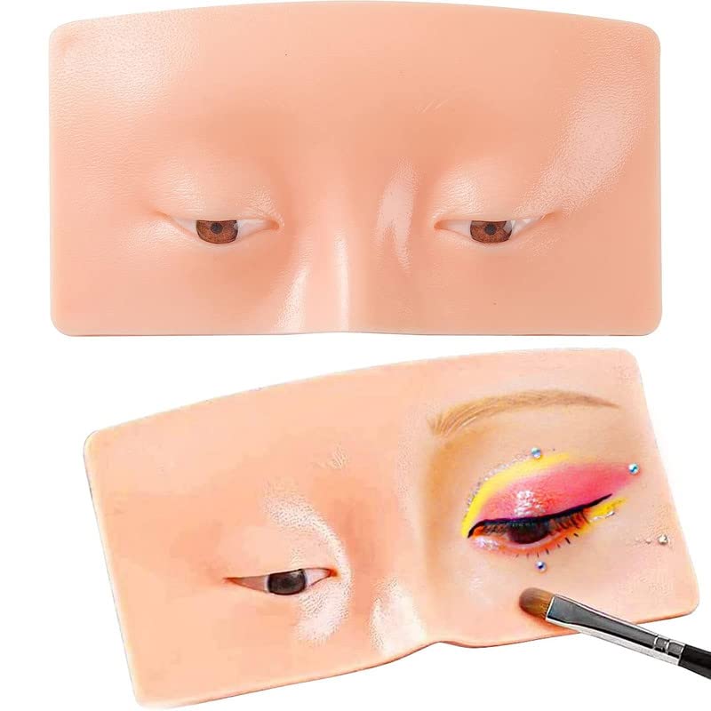 FAMEZA 1Pc Silicone Makeup Practice Face Board - Realistic Skin Face & Eye Makeup Training Mask for Beginners | Perfect Makeup Artist Practice Aid for Home, Salon & Professional Training