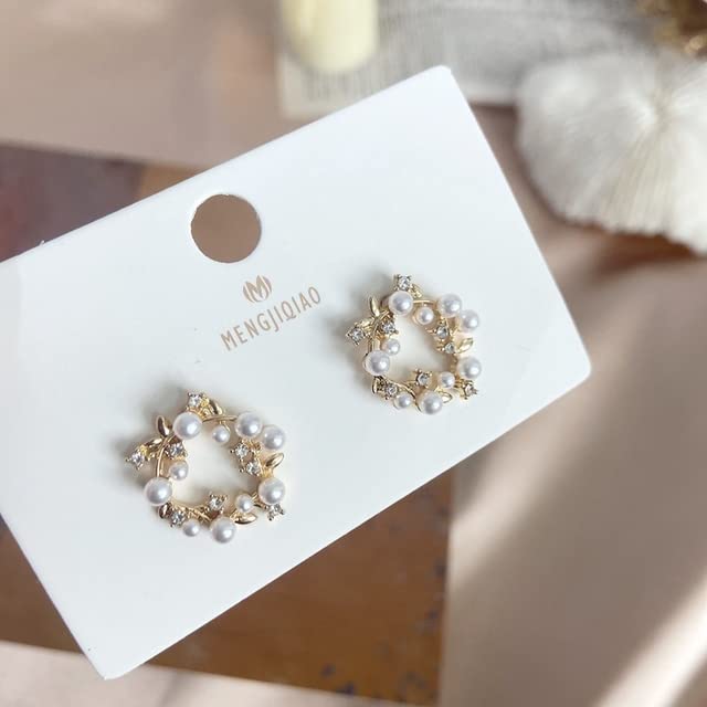 2022 Korean Fashion Jewelry - Fresh Cute Hoop Drop Oil Flower Stud Crystal Earrings for Women | Trendy Dangle Earrings for Party, Wedding & Daily Wear