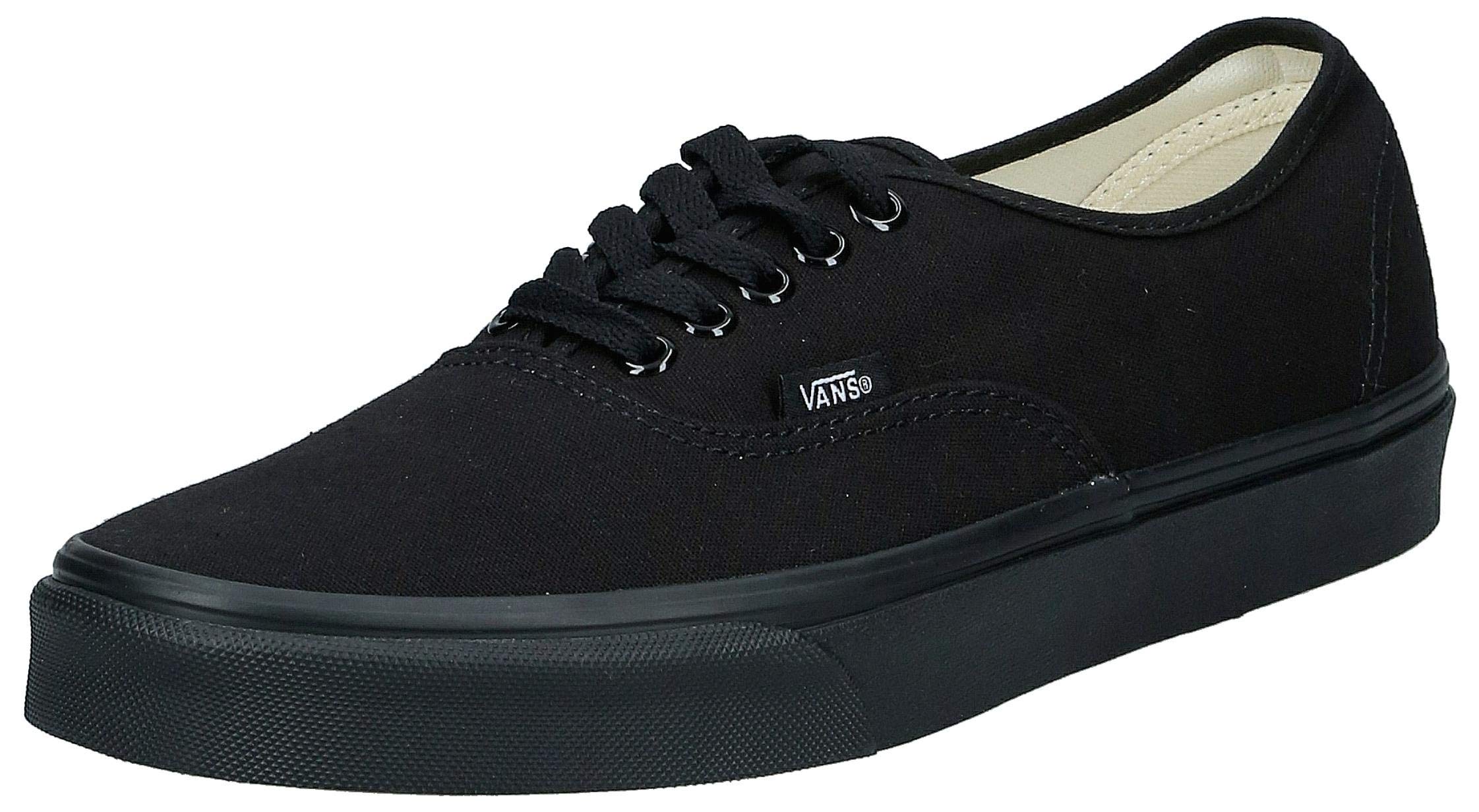 Vans Authentic Unisex Sneakers for Men & Women - Classic Black Canvas Low Top Shoes for Casual Wear, Skateboarding & Everyday Comfort