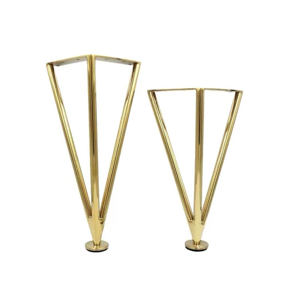 Stainless Steel Furniture Replacement Legs Set of 4 - Gold 13.8 Inch Sofa Legs, Couch Legs, Table Legs, Cabinet Legs for Recliner, Dresser, Armchair - Perfect for Home Office & Living Room Furniture Upgrade