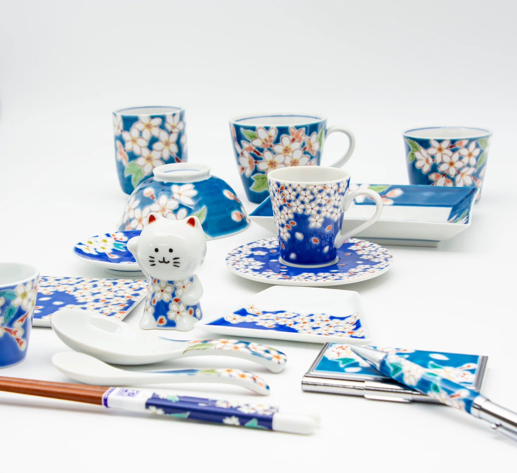 Japanese Kutani Yaki Cherry Blossom Sake Cup - Handcrafted Porcelain Choko for Sake, Tea & Dessert - Perfect for Traditional Ceremonies, Home Decor & Gift Giving