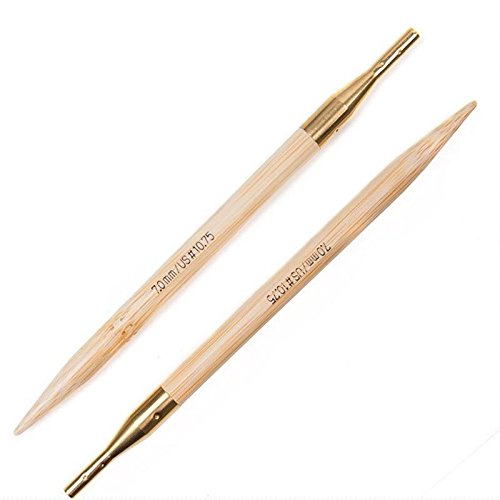 Addi Click Bamboo Gold Edition Interchangeable Knitting Needle Set - Includes Gold Scissors, 3 Cords, Sock Stitch Markers & Grip Pads | Perfect for Crochet, Knitting Projects & DIY Handmade Crafts