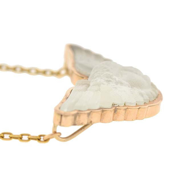 Victorian Style 14K Gold Foil Backed Art Glass Cherub Pendant Necklace - Elegant Angel Charm Jewelry for Women, Perfect Gift for Valentine's Day, Anniversary & Special Occasions