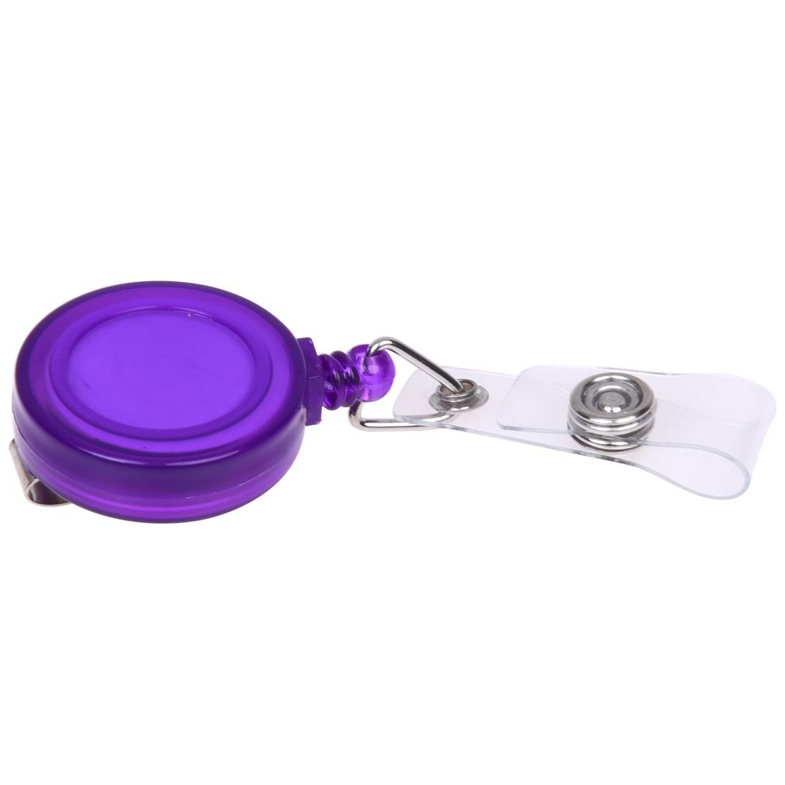 Retractable Ski Pass Holder - ID Badge & Keychain Reel with Purple Lanyard for Ski Resorts, Work, Events & Outdoor Activities