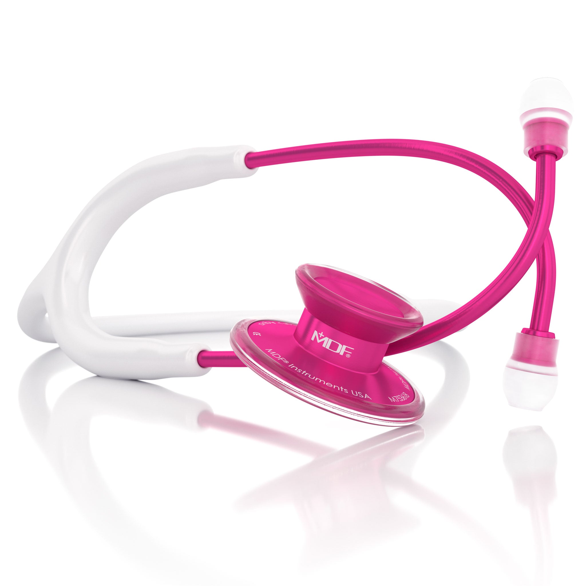 Acoustica® Pink Stethoscope - Lightweight Pink Alloy & White Medical Stethoscope for Nurses, Doctors & Students - Perfect for Clinical Use, Hospital Rounds & Medical Training
