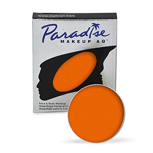 Mehron Makeup Paradise AQ Professional Water-Based Face Paint Refill - 0.25 oz / 7.5 ml - Vibrant Orange - Perfect for Halloween, Cosplay, Theater & Body Art