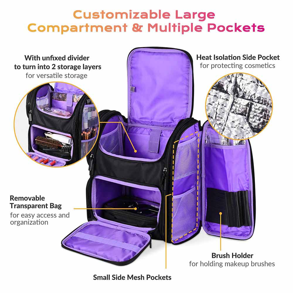 Professional Barber Backpack for Hairstylists - Travel Cosmetic & Hair Tool Organizer - Perfect for Salon Professionals, Mobile Stylists & On-the-Go Grooming