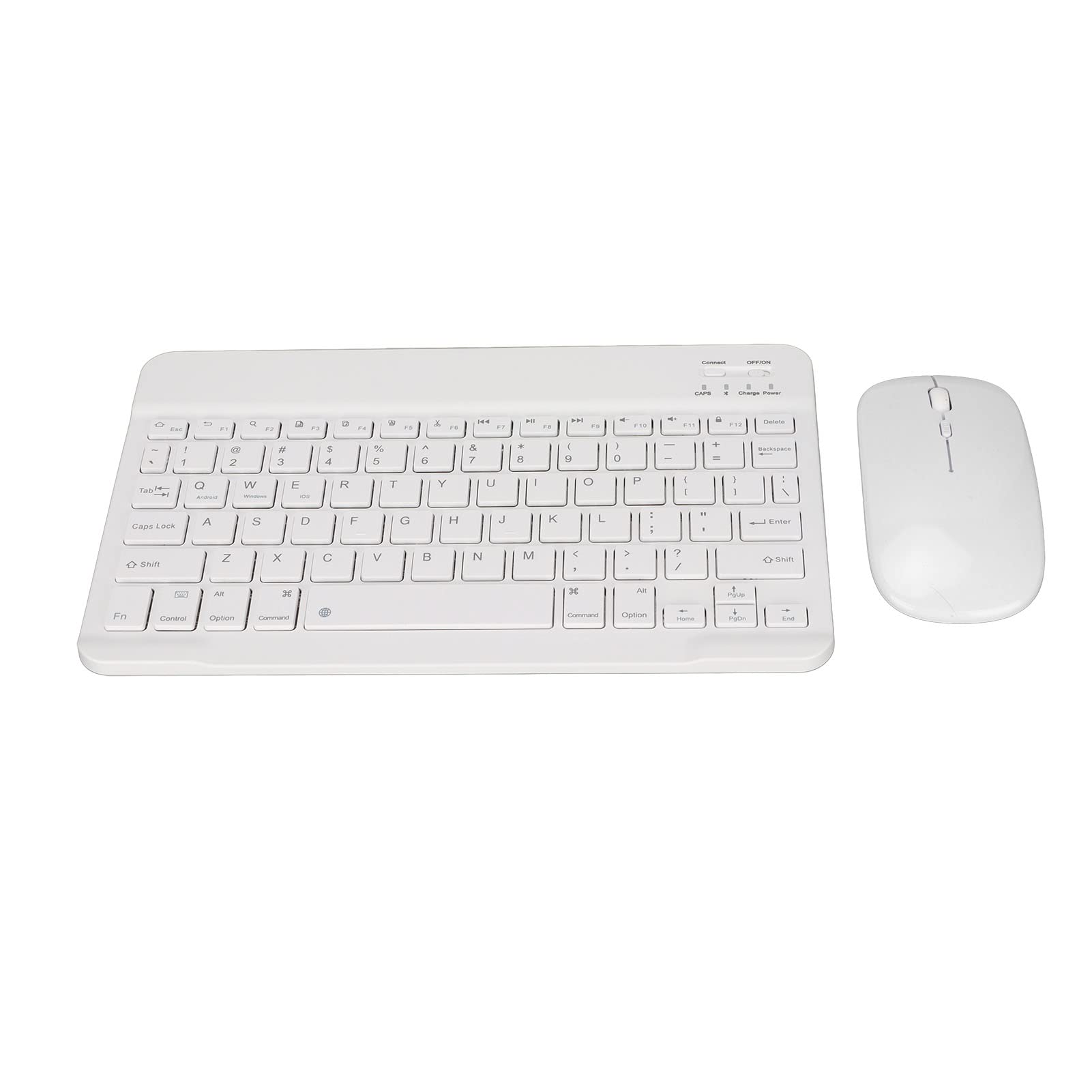Wireless USB Rechargeable Keyboard and Mouse Combo - 1600 DPI Ergonomic Ultra Thin Silent Keyboard Mouse Set for PC, Laptop, Tablet - Perfect for Home Office, Gaming, and Remote Work (White)
