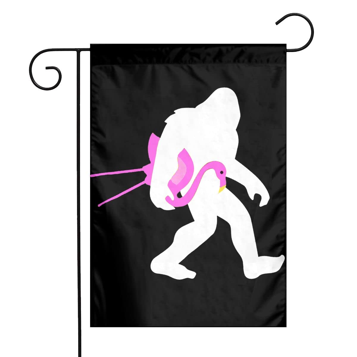 12 x 18 Inch Double Sided Bigfoot & Flamingo Garden Flag - All-Weather Outdoor Yard Decoration for Winter Holidays, Halloween, and Seasonal Lawn Decor