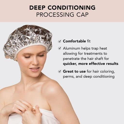 Premium Aluminum Foil Hair Cap for Salon & Home Use - Waterproof, Dustproof, Elastic Spa & Shower Cap - Ideal for Hair Dye, Baking Oil Treatments, and Salon Styling (Pack of 1) - Perfect for DIY Hair Care, Professional Salons, and At-Home Spa Days