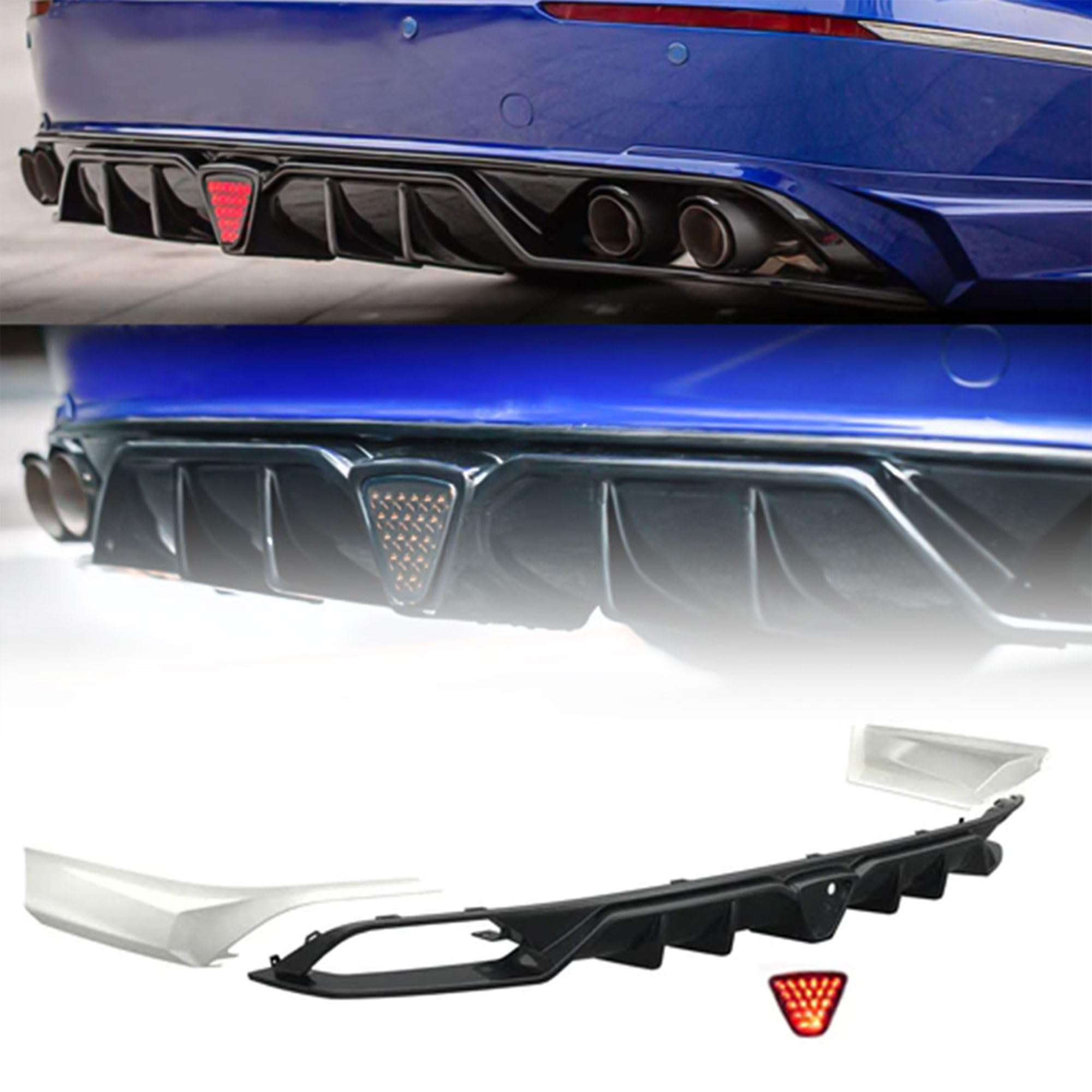 **Aerodynamic Rear Bumper Diffuser Lip with LED Lights for 2018-2023 Honda Accord – Scratch Protection & Stylish Upgrade – Perfect for Car Enthusiasts & Street Racing**