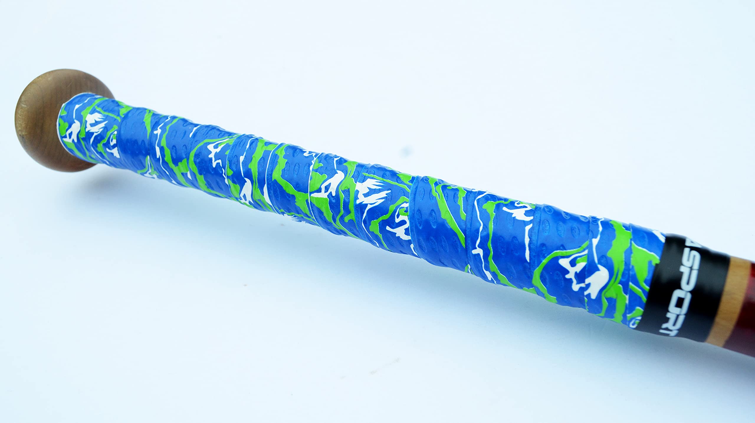 Premium Baseball Bat Grip Tape - AMA Sport Grip & Rip Cushioned Softball 1.10mm Non-Slip Batting Grip (Green/White/Blue Marble) - Perfect for Baseball, Softball & Training Practice