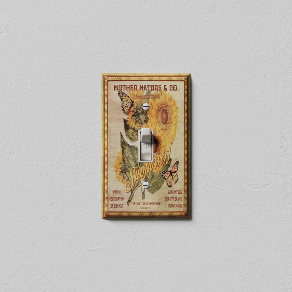 Sunflower Light Switch Cover - Single Toggle Wall Plate for Home Decor