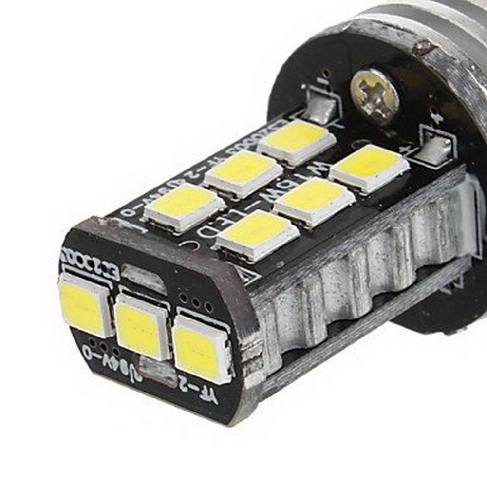 1156 BA15S Super Bright White 15-SMD 2835 LED Bulbs - High Performance Car Light for Reverse, Brake, Tail & Turn Signals (12V-24V, Pack of 10) - Perfect for Trucks, SUVs, Motorcycles & Trailers