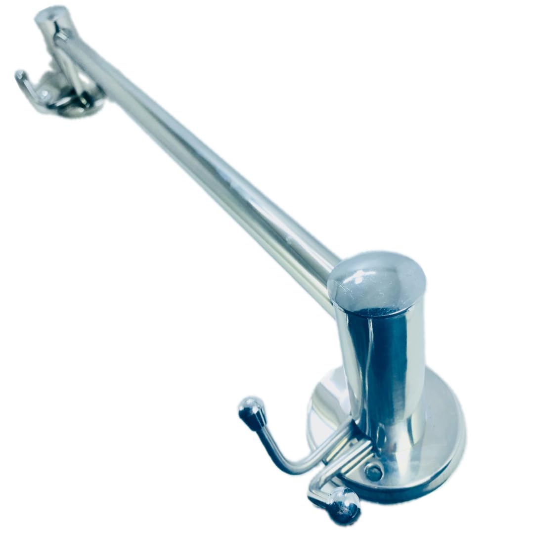 24 Inch Stainless Steel Towel Rod - Bathroom Towel Rack with Rustproof Finish - Perfect for Bathrooms, Kitchens & Laundry Rooms (1 Pack)
