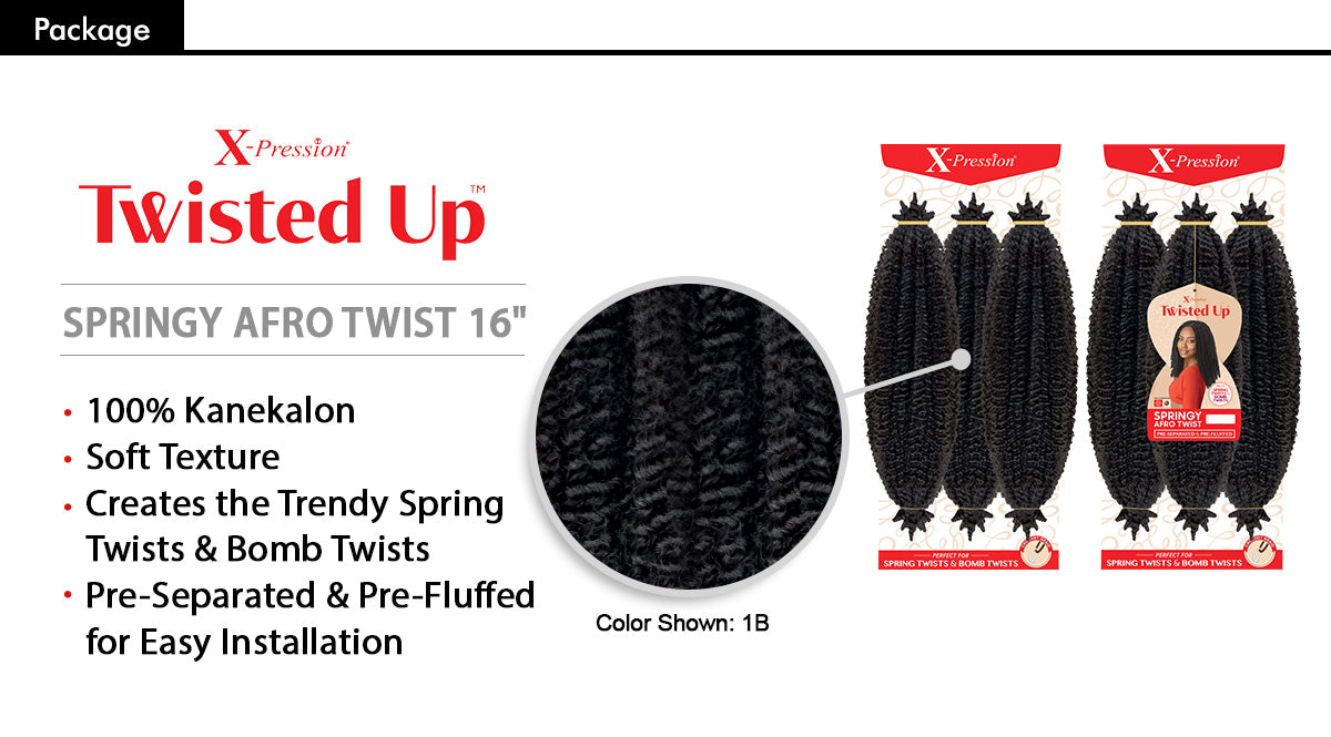 X PRESSION TWISTED UP SPRINGY AFRO TWIST 16
