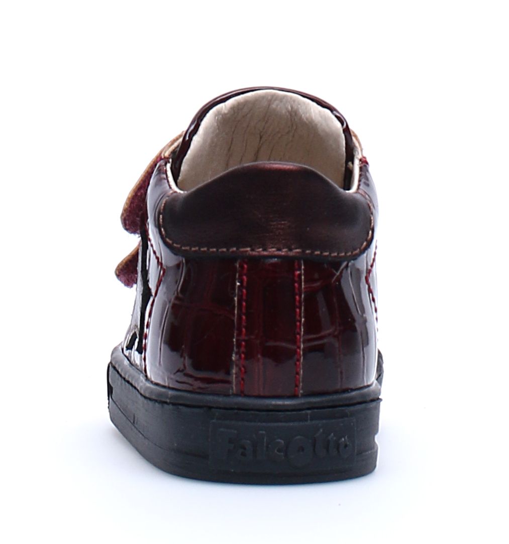 Falcotto Kids' Sasha VL Patent Leather Sneakers for Boys & Girls - Bordeaux Red - Comfortable & Stylish for School, Play & Everyday Wear